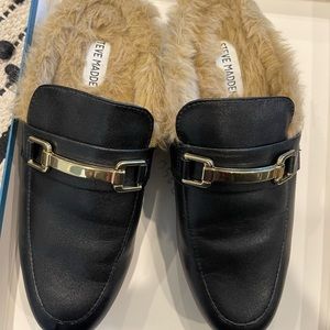 Steve Madden fur lined mules